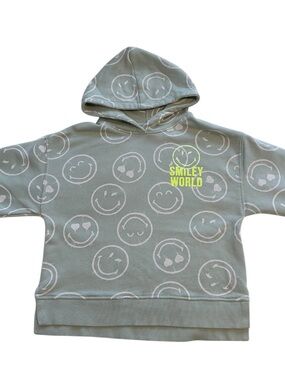 Zara Kids Mint Green Smiley Hoodie